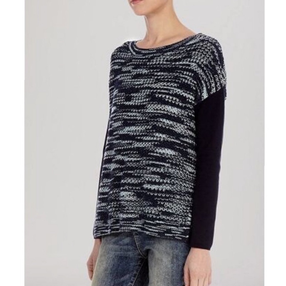 Karen Millen Navy Blue Knit CrewNeck Sweater Size 4